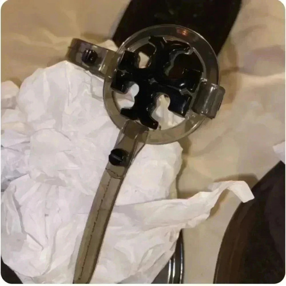 Mini Jelly Miller Tory Burch Smoke Grey 8 Authentic - Picture 3 of 9